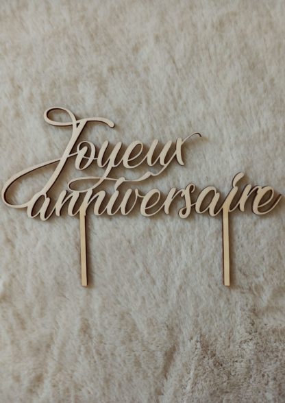 cake topper joyeux anniversaire