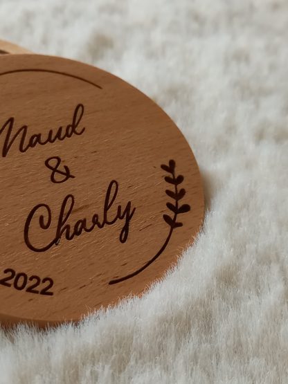 miroir de poche en bois