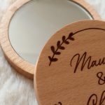 miroir de poche en bois