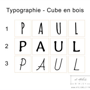 Typo cube en bois