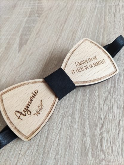 Nœud papillon en bois massif homme [personnalisable] 1