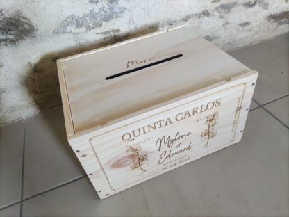 Cagnotte caisse en bois (6 bouteilles)