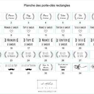 Planche porte clé rectangle