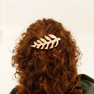 barrette feuille cheveux