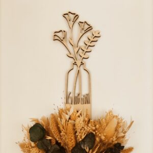vase et fleur découpé