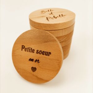miroir de poche en bois