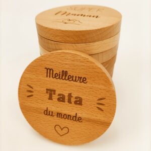 miroir de poche en bois