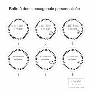 Planche boite à dents hexagonale personnalisé