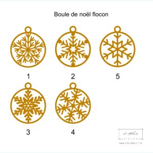 Planche boule de noel flocon