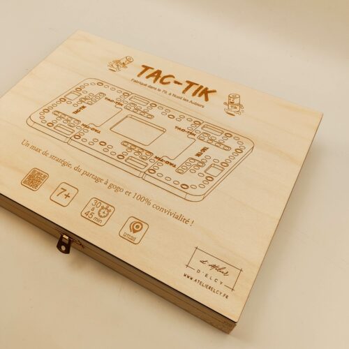 Coffret en bois pour jeu Tac-Tik