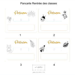 Planche pancarte rentrée des classes différents modèles