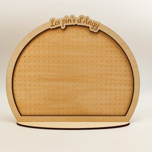 Support pins présentoir personnalisé en bois